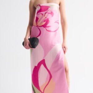 THE A&F JULIA STRAPLESS (OR SPAGHETTI STRAP) SLIP MAXI DRESS - MEDIUM